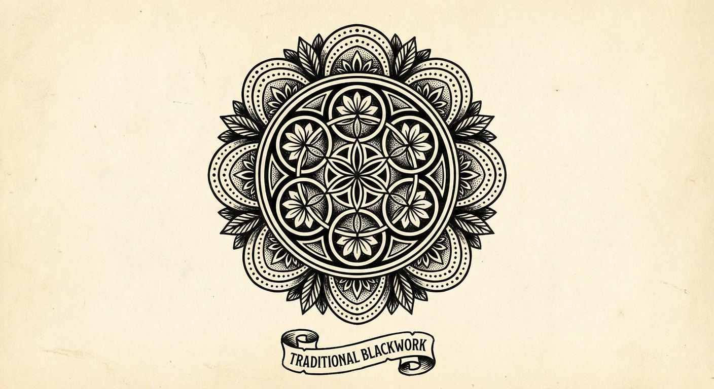 Тату в стиле Блэкворк — пример эскиза