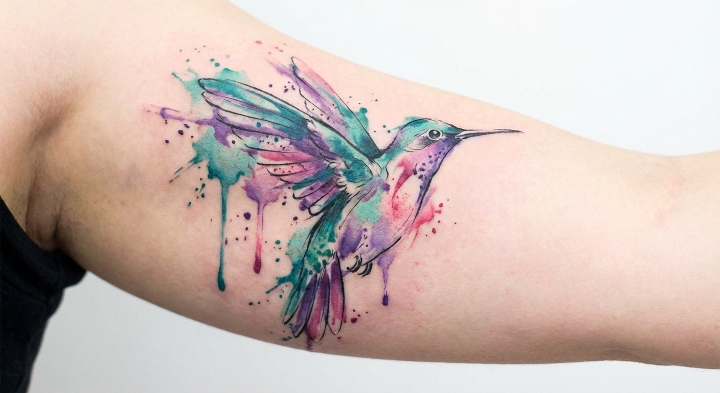 Тату в стиле Акварель — пример эскиза